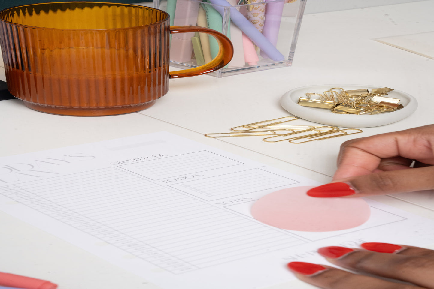 Circle Transparent Sticky Notes - Rose