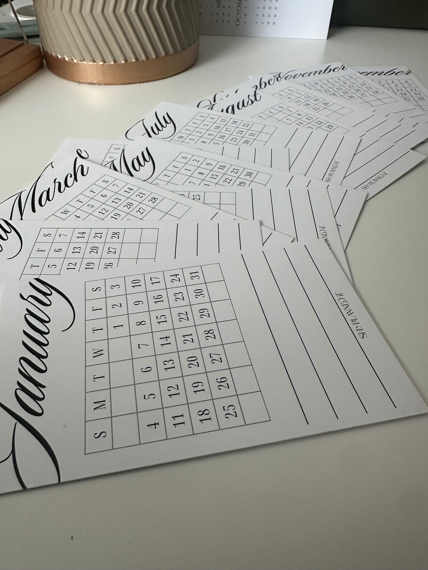 2026 Calendar Cards