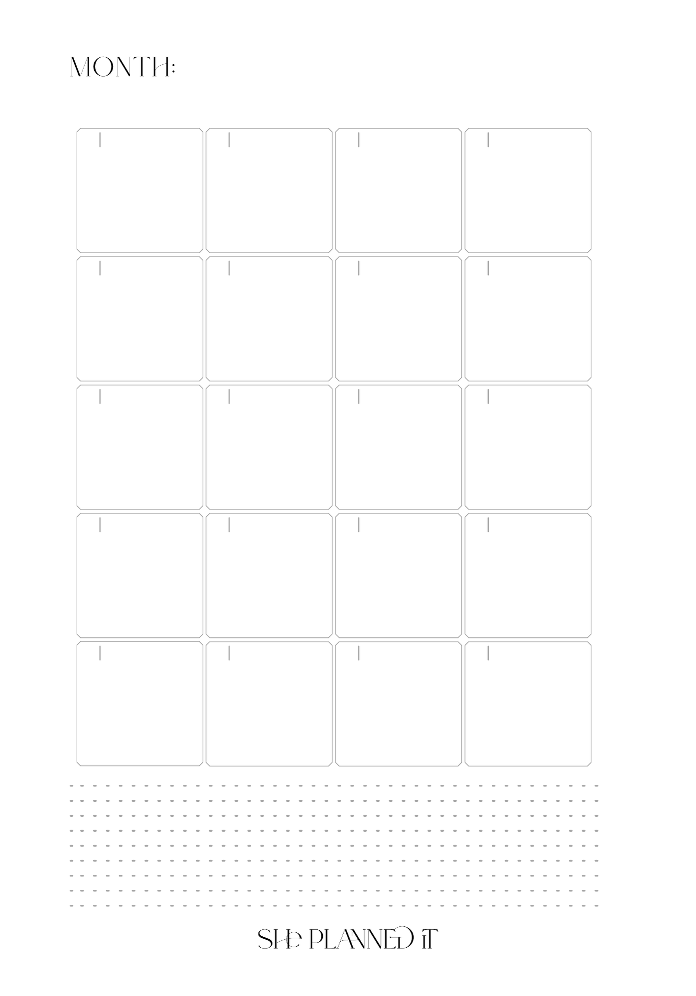 Monthly Inserts