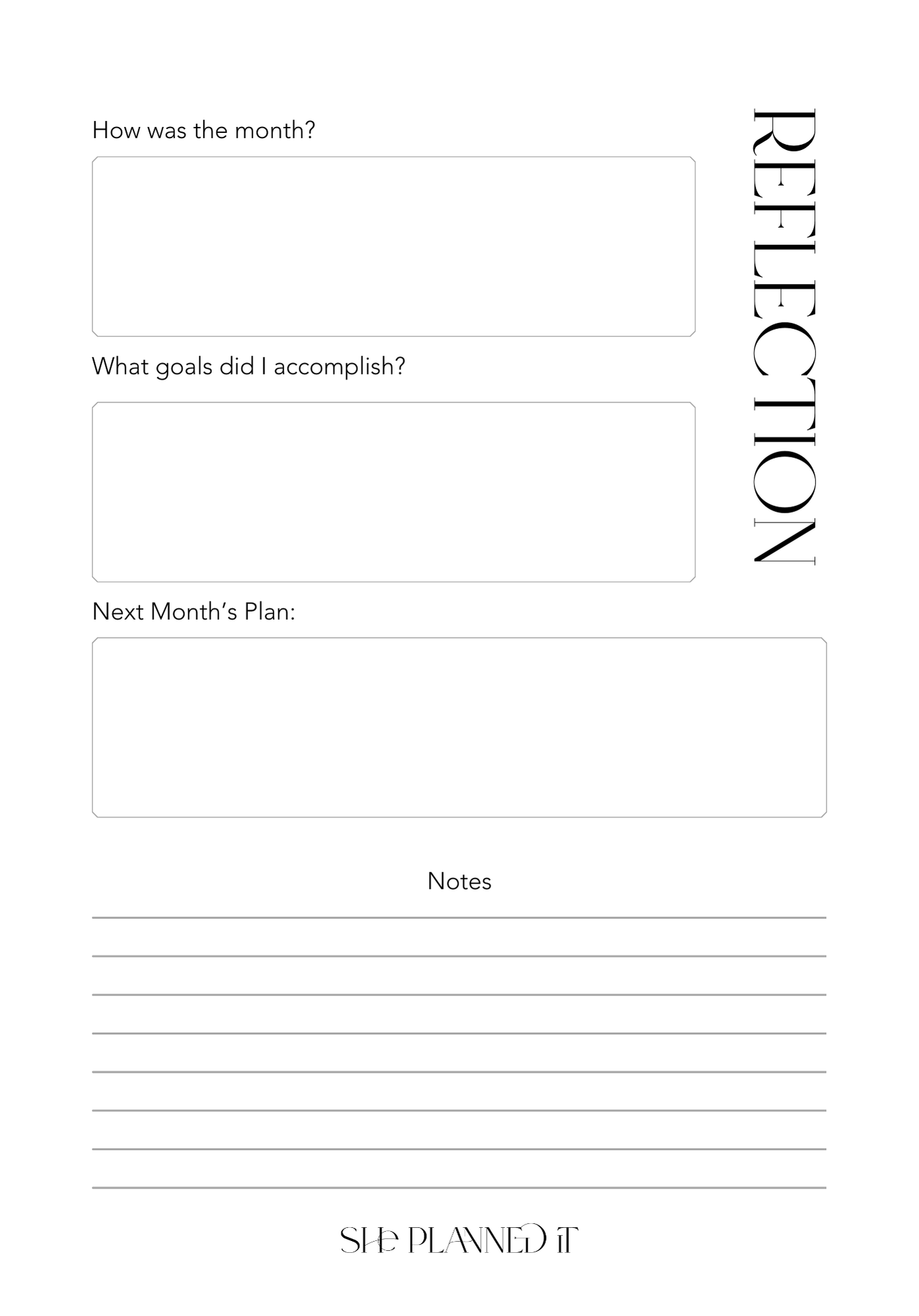 Monthly Inserts