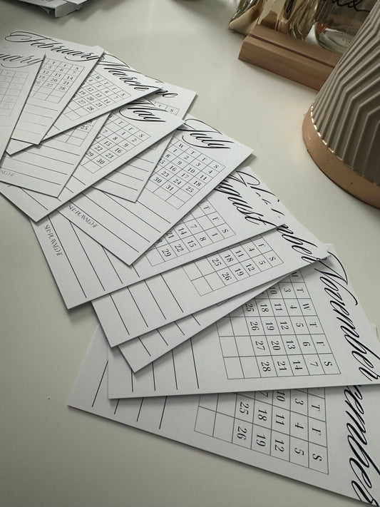 2026 Calendar Cards