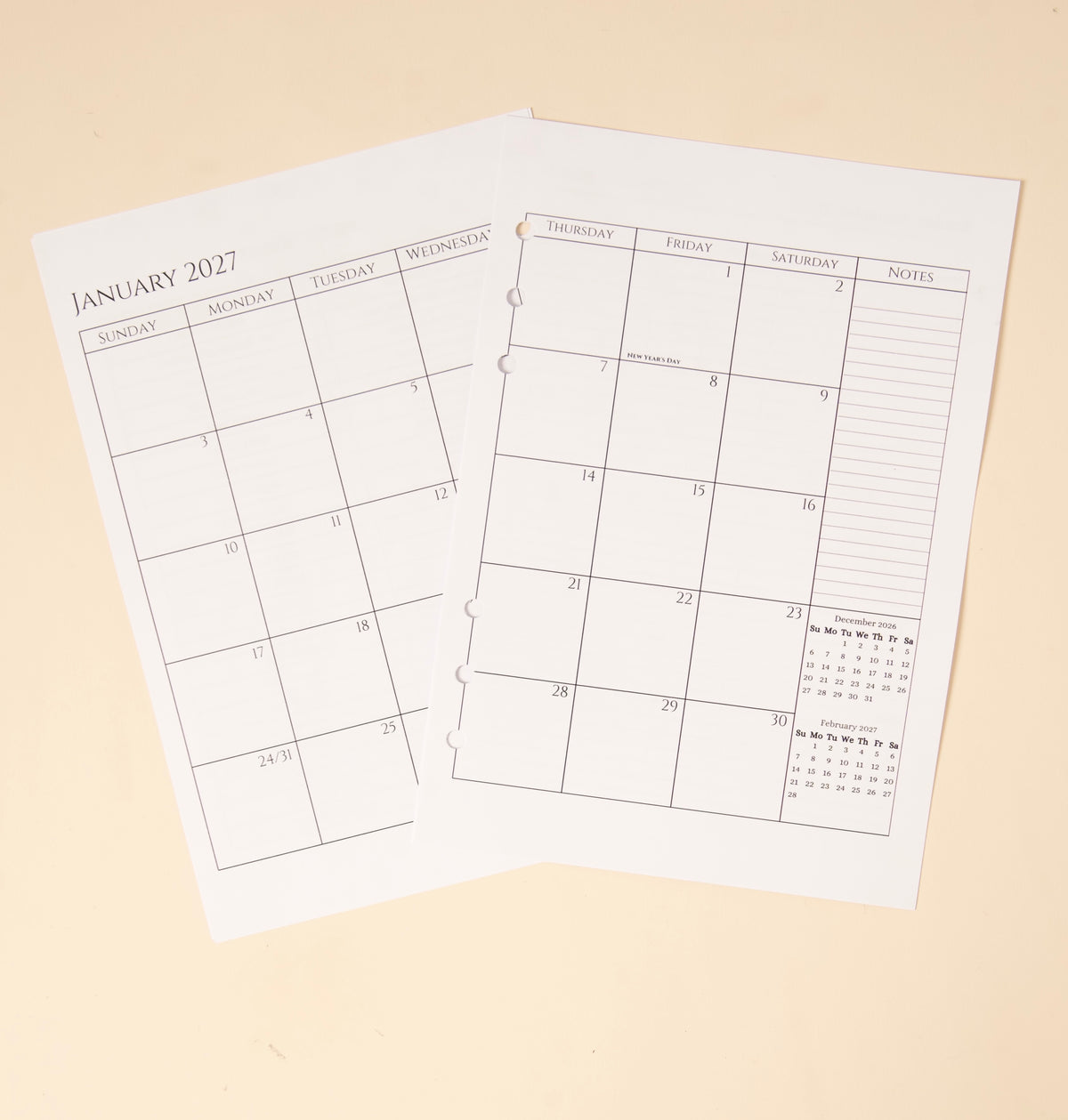 2027 Daily Inserts